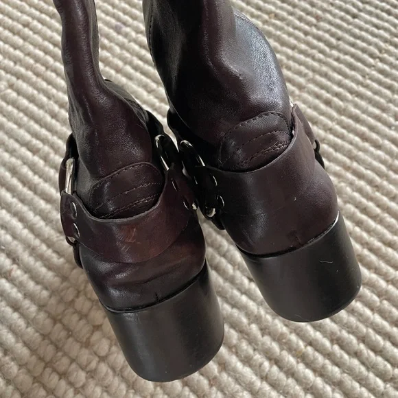 Jeffery Campbell REFLECTN Harness Brown Leather Moto Boots - Picture 10 of 16